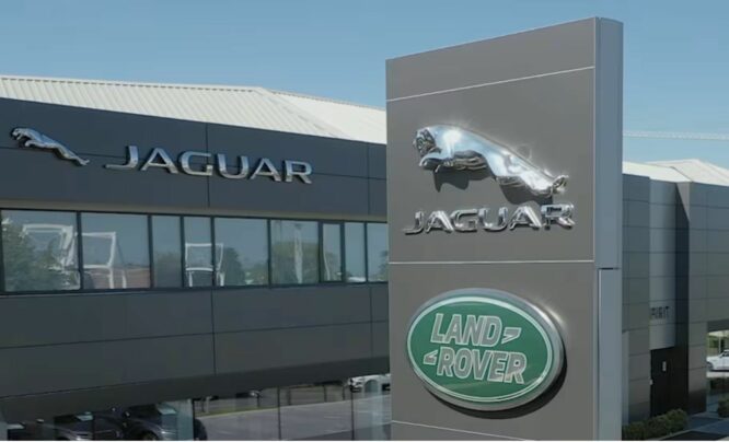 Front of Jaguar Land Rover garage